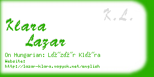 klara lazar business card